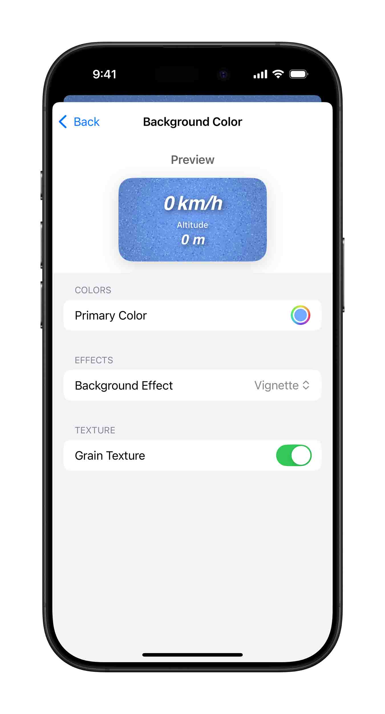 Speed Panels - Background color settings